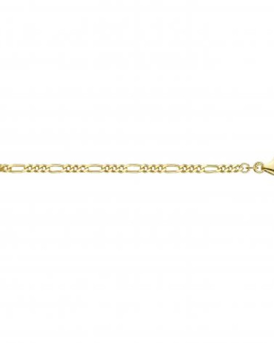 FJORY GOUDEN COLLIER FIGARO GOUD MET ZILVEREN KERN 4.0MM 60CM - 81213 - 40-F0460-60CM