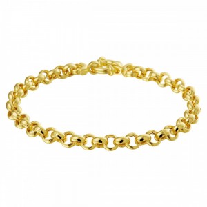 FJORY GOUDEN ARMBAND FANTASIE JASSERON MET ZILVEREN KERN 5.0MM 19CM - 79478 - 40-JGW19-19CM