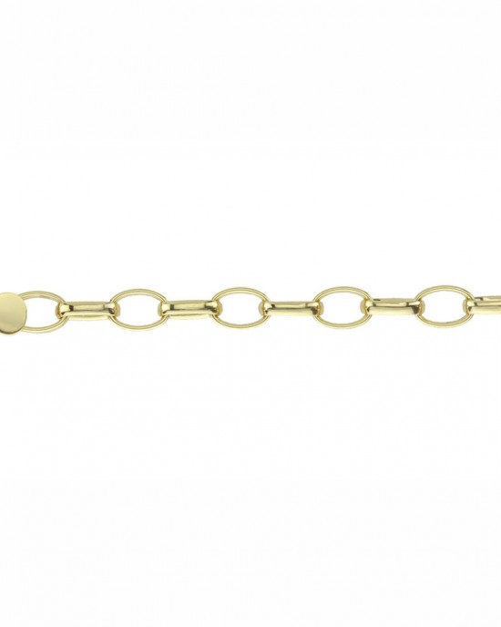 FJORY GOUDEN COLLIER  FANTASIE JASSERON MET ZILVEREN KERN 5.0MM 45CM - 79479 - 40-JGW45-45CM