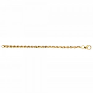 FJORY GOUDEN ARMBAND KOORD MET ZILVEREN KERN 3.0MM 19CM - 80960 - 40-K0319-19CM