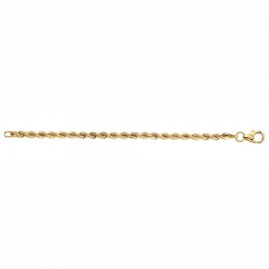 FJORY GOUDEN ARMBAND KOORD MET ZILVEREN KERN 4.0MM 19CM - 80805 - 40-K0419-19CM