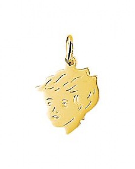 GOUDEN BEDEL/HANGER KINDERHOOFDJE JONGEN 17 X 14MM - 62274 - 4005851