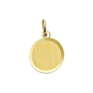 GOUDEN HANGER GRAVEER ROND MET GLANZENDE RAND 12MM - 82091 - 4006185