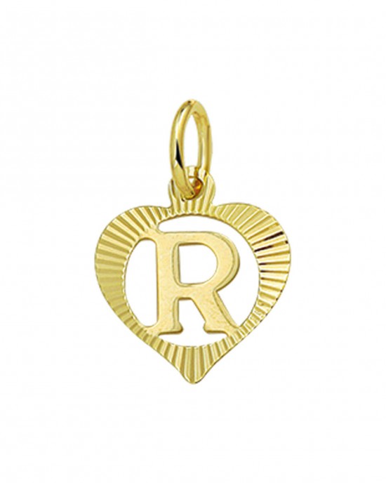 GOUDEN HANGER LETTER R IN HART 10.5X11MM - 66191 - 4006360