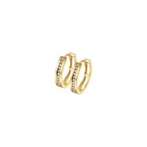 GOUDEN KLAPCREOLEN MET ZIRKONIA'S IN RAILZETTING 3.0X14MM - 78059 - 4018313
