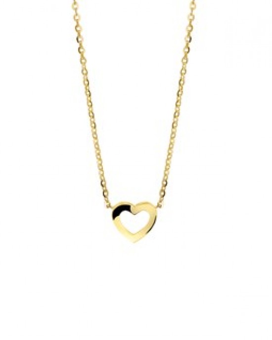 GOUDEN COLLIER ANKER MET OPEN HART 1.1MM 41+4CM - 78092 - 4018338