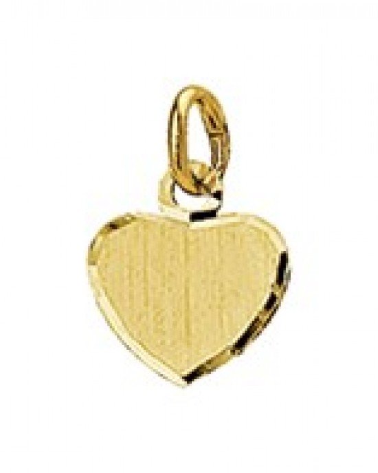 GOUDEN GRAVEERHANGER HART GEDIAMANTEERD 8X7.5MM - 78093 - 4018343