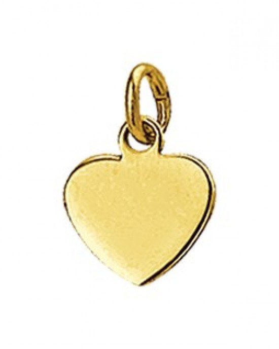 GOUDEN GRAVEERHANGER HART GLANS 8X7.5MM - 78094 - 4018344