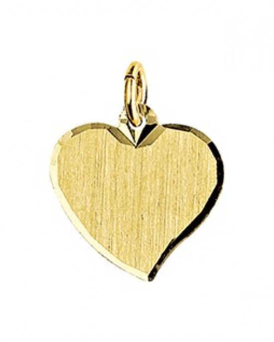GOUDEN GRAVEERHANGER HART GEDIAMANTEERD 15X14MM - 78095 - 4018345