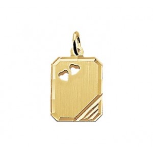 GOUDEN GRAVEERHANGER RECHTHOEKIG GEDIAMANTEERD 12X16MM - 78098 - 4018350