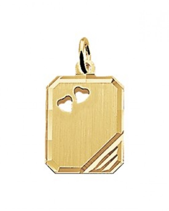 GOUDEN GRAVEERHANGER RECHTHOEKIG GEDIAMANTEERD 12X16MM - 78098 - 4018350