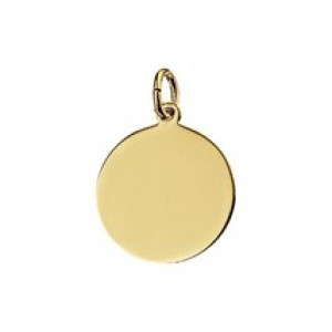 GOUDEN GRAVEERHANGER ROND GLANS 16MM - 78101 - 4018354