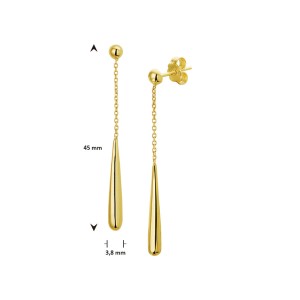 GOUDEN STEEKOORHANGERS KETTING MET LANGWERPIGE DRUPPEL 45X3.8MM - 84171 - 4018866