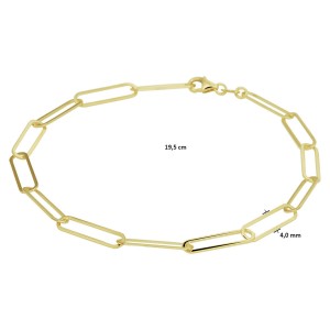 GOUDEN ARMBAND MET PAPERCLIP SCHAKEL 4MM19.5CM - 81147 - 4022866