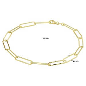 GOUDEN ARMBAND MET PAPERCLIP SCHAKEL 4MM19.5CM - 81147 - 4022866