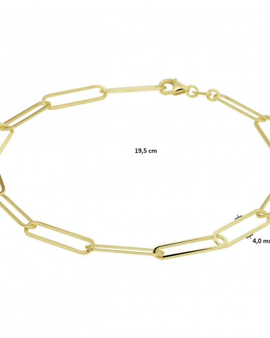 GOUDEN ARMBAND MET PAPERCLIP SCHAKEL 4MM19.5CM - 81147 - 4022866