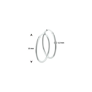 WITGOUDEN OORRINGEN 1.3MM 15MM - 82166 - 4100135