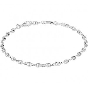 WITGOUDEN ARMBAND GESLOTEN ANKER 2.9MM 18CM - 77015 - 4104807-18CM