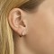 GOUDEN CREOLEN KLAP BI-COLOR MET ZIRKONIA 3X12.5MM - 80498 - 4201674
