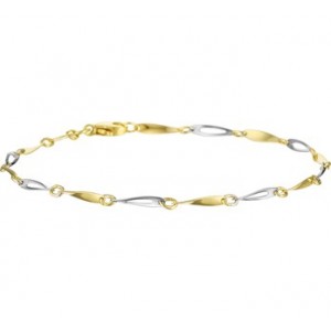 GOUDEN ARMBAND BICOLOR 19CM GEDRAAIDE PLAATJES - 75260 - 4207176-19CM