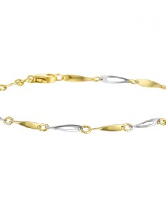 GOUDEN ARMBAND BICOLOR 19CM GEDRAAIDE PLAATJES - 75260 - 4207176-19CM