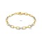 GOUDEN ARMBAND BICOLOR,GEELGOUDEN PAPERCLIP EN WITGOUDEN PAPERCLIP SCHAKELS MET ZIRCONIA 6MM 19CM - 82961 - 4208986