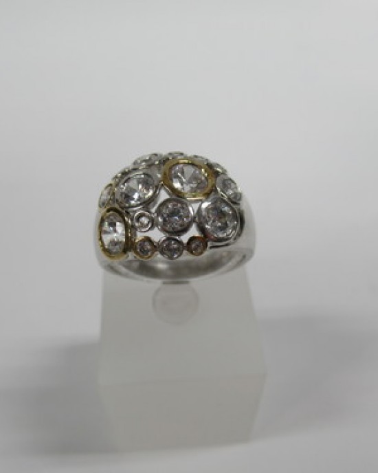 GOUD MET ZILVEREN RING, BEZET MET ZIRKONIA'S MT58 - 45310 - RF625190-MT58