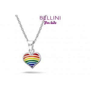 BELLINI ZILVEREN HANGER INCL. COLLIER HARTJE MULTICOLOR 38CM - 76467 - 574041