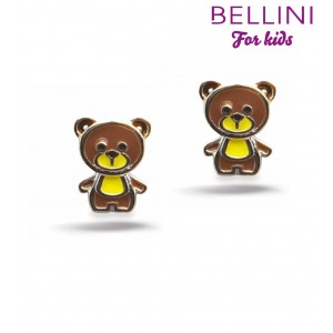 BELLINI ZILVEREN OORSTEKERS BEERTJE BRUIN/GEEL - 82925 - 575059