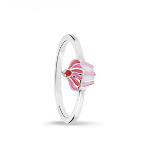 BELLINI ZILVEREN RING CUPCAKE ROSE/WIT/ROOD MT44 - 70309 - 57901044-MT44
