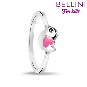 BELLINI ZILVEREN RING VOGELTJE MET ROZE HARTJE MT48 - 82399 - 57904948-MT48