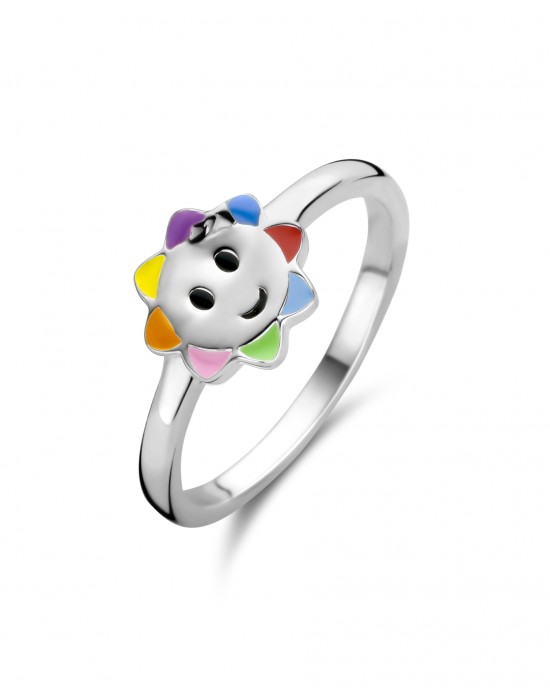 BELLINI ZILVEREN RING ZONNETJE MET KLEURTJES MT46 - 81959 - 57905546-MT46