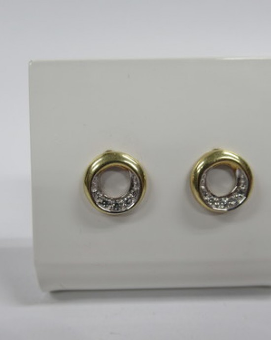 GOUDEN BI-COLOR OORSTEKERS MET ZIRKONIA - 63671 - OX424588