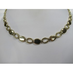 GOUDEN COLLIER OVALEN OPEN/DICHT MAT/GLANS 7.4MM 45CM - 75643 - 4020020-45CM