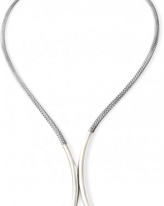 CHARIZZMA COLLIER "NEWWAVE" GEVLOCHTEN STAAL MET ZILVEREN MAGNEETSLUITING 6.4MM X 52CM - 63293 - 780080601G52-52CM
