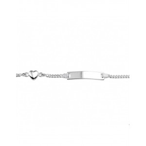 ZILVEREN GRAVEERARMBAND GOURMET MET HART 4.8MM 9-11CM - 78294 - 1327371