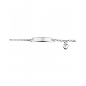 ZILVEREN GRAVEERARMBAND GOURMET MET HANGEND HART 4.2MM 11-13CM - 78297 - 1327375