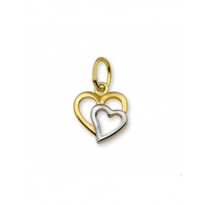 GOUDEN HANGER BI-COLOR DUBBEL OPEN HART 9.0X9MM - 78357 - 4018476