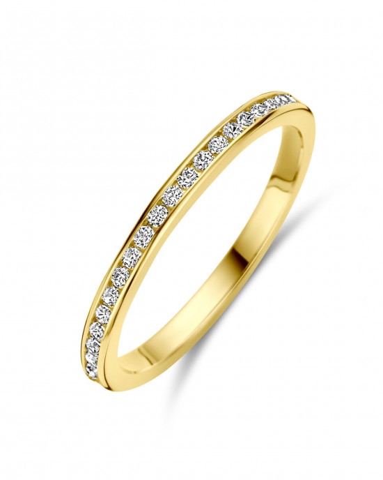 9K RING AANSCHUIF MET ZIRCONIAS IN RAILZETTING 2MM MT56 - 84851 - 8001357-MT56