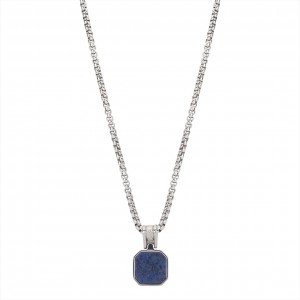 AZE JEWELS STALEN HANGER EN COLLIER, ROLO LAPIS ROCKS,  MET LAPIDE LAPIS 50+10CM - 84020 - AZ-NL012-A-060