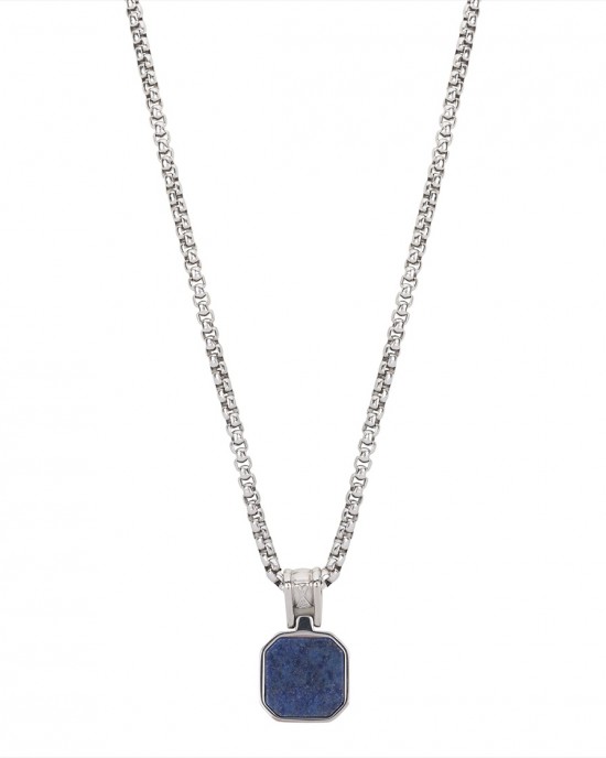 AZE JEWELS STALEN HANGER EN COLLIER, ROLO LAPIS ROCKS,  MET LAPIDE LAPIS 50+10CM - 84020 - AZ-NL012-A-060
