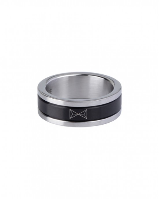 AZE JEWELS STALEN RING TWO TONE INOX/ZWART MT64 - 84225 - AZ-RG004-A-020-MT63
