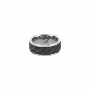 AZE JEWELS STALEN RING MET CARBON MT66 - 82366 - AZ-RG005-A-021-MT66