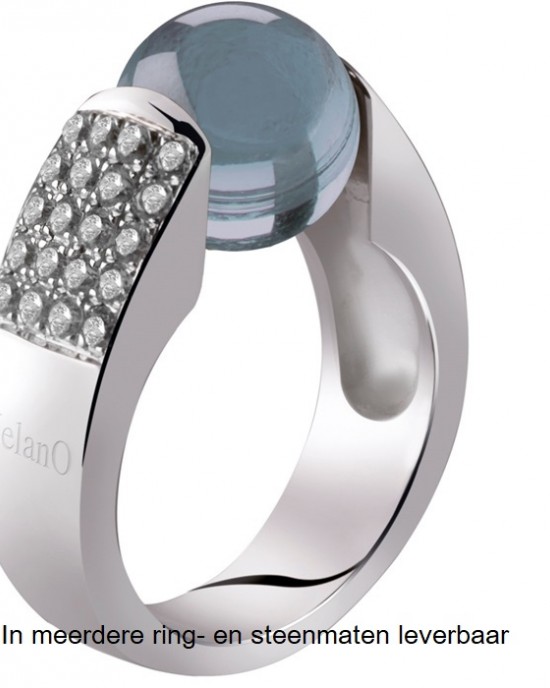 MELANO ZILVEREN RING CAT-EYE MET ZIRKONIA 12MM MT53 - 65461 - M01R 3904CZ-53-MT53