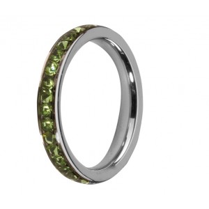 MELANO STALEN AANSCHUIFRING STAAL MET PERIDOT ZIRKONIA MT51 - 72664 - M01R 4993 SS PERIDOT-51-MT51