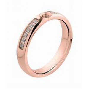 MELANO, TWISTED SERIE CZ, STALEN RING MET CZ, MT53 CRYSTAL - 70456 - M01R 5010 SS-CZ-53-MT53