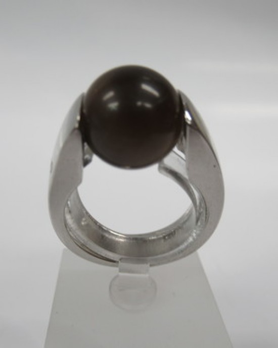 MELANO ZILVEREN RING CAT-EYE 12MM MT57 - 72681 - M01SVR 3904-57-MT57