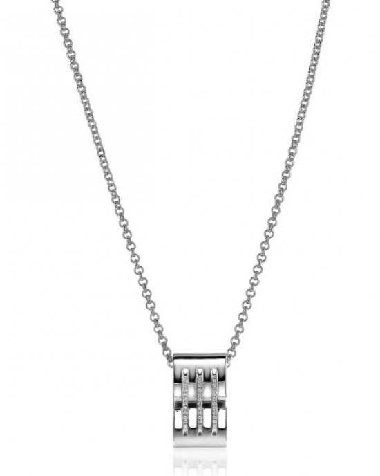 ZINZI "MART VISSER COLLECTIE" COLLIER MET HANGER MET 3 RIJEN ZIRCONIA'S - 80252 - MVC18