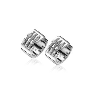 ZINZI "MART VISSER COLLECTIE" KLAPCREOLEN MET 3 RIJEN ZIRCONIA'S 9X17MM - 80251 - MVO18