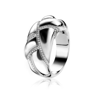 ZINZI "MART VISSER COLLECTIE" RING MET ZIRKONIA'S MT54 - 71419 - MVR8-54-MT54